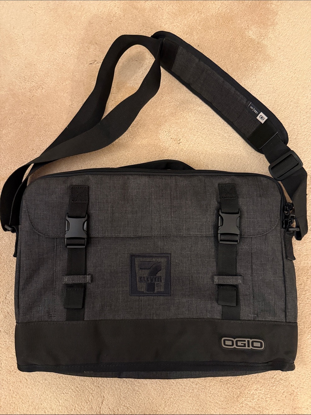 OGIO Black and Charcoal Messenger Bag with Adjustable Strap